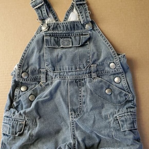 VINTAGE Baby Gap Overalls Shorts Black Denim Infant Baby 6-12M BOY GIRL - Picture 7 of 7